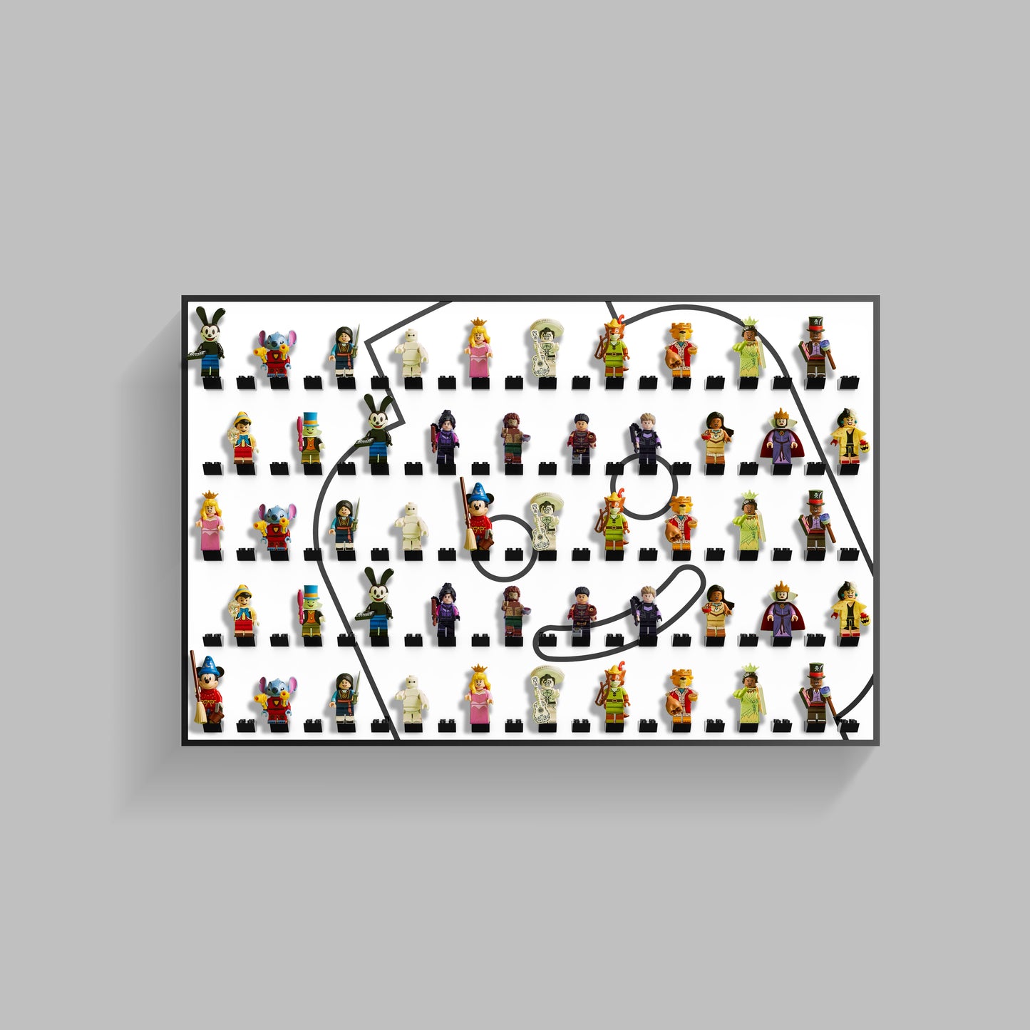 Display Wall Mount for Lego Minifigure (Minifigures Not Included)