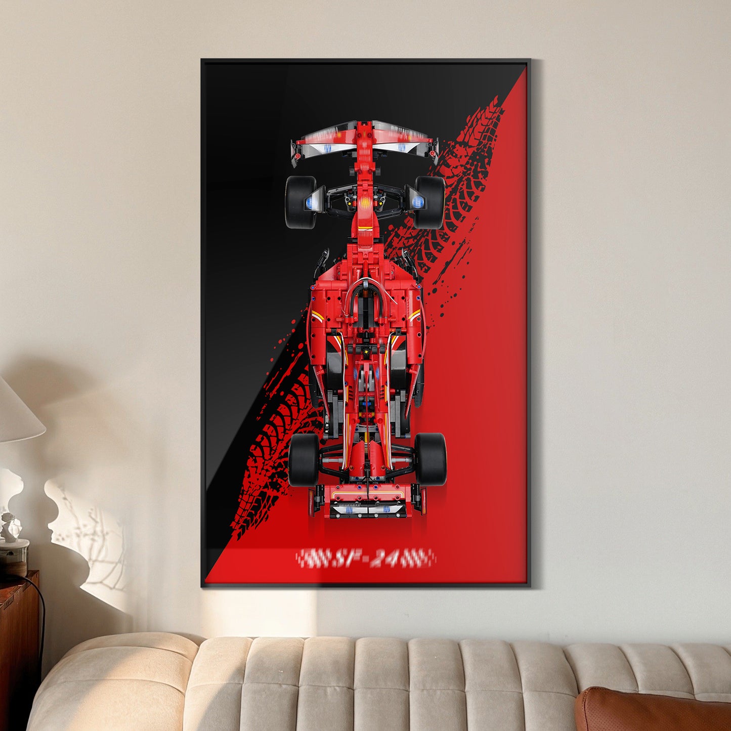 Display Wall Mount for Lego 42207 Technic Ferrari SF-24 F1 Car (Lego Set Not Included)