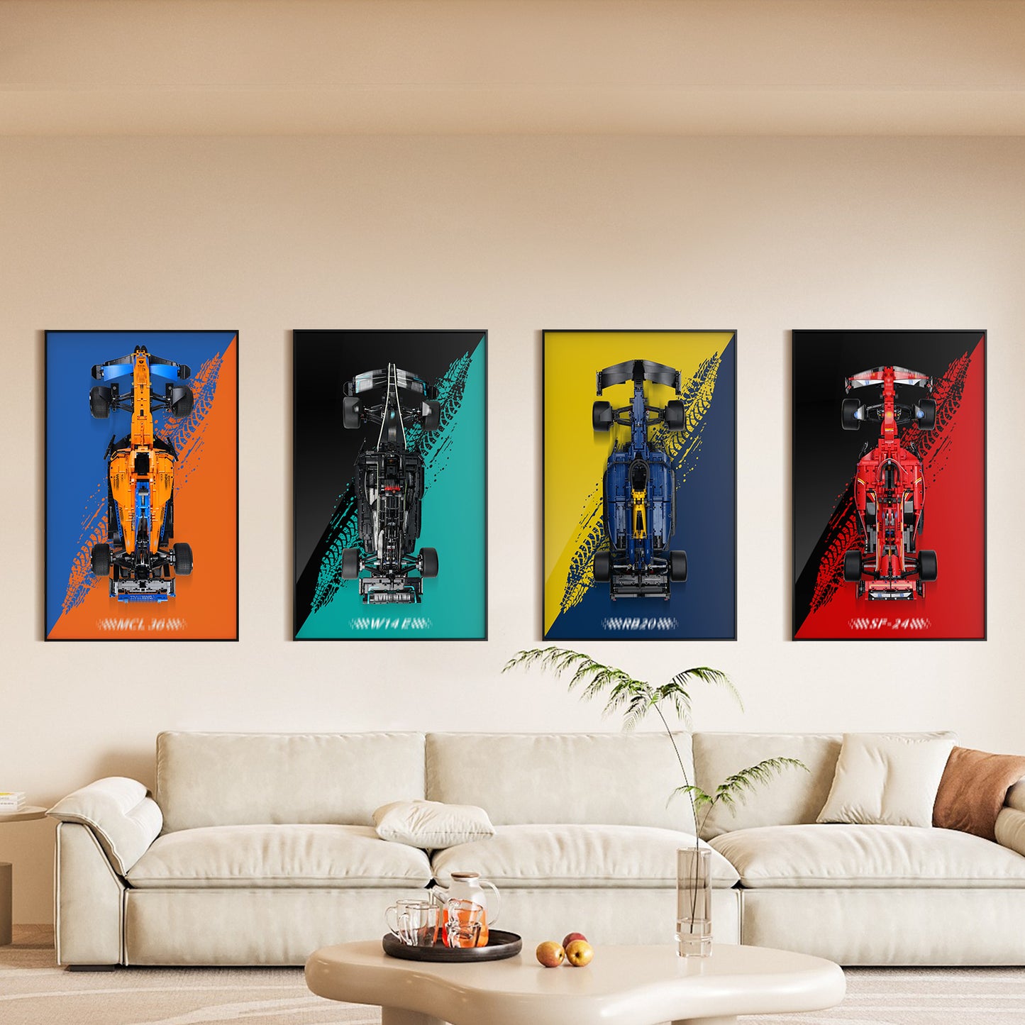 Display Wall Mount for Lego 42207 Technic Ferrari SF-24 F1 Car (Lego Set Not Included)