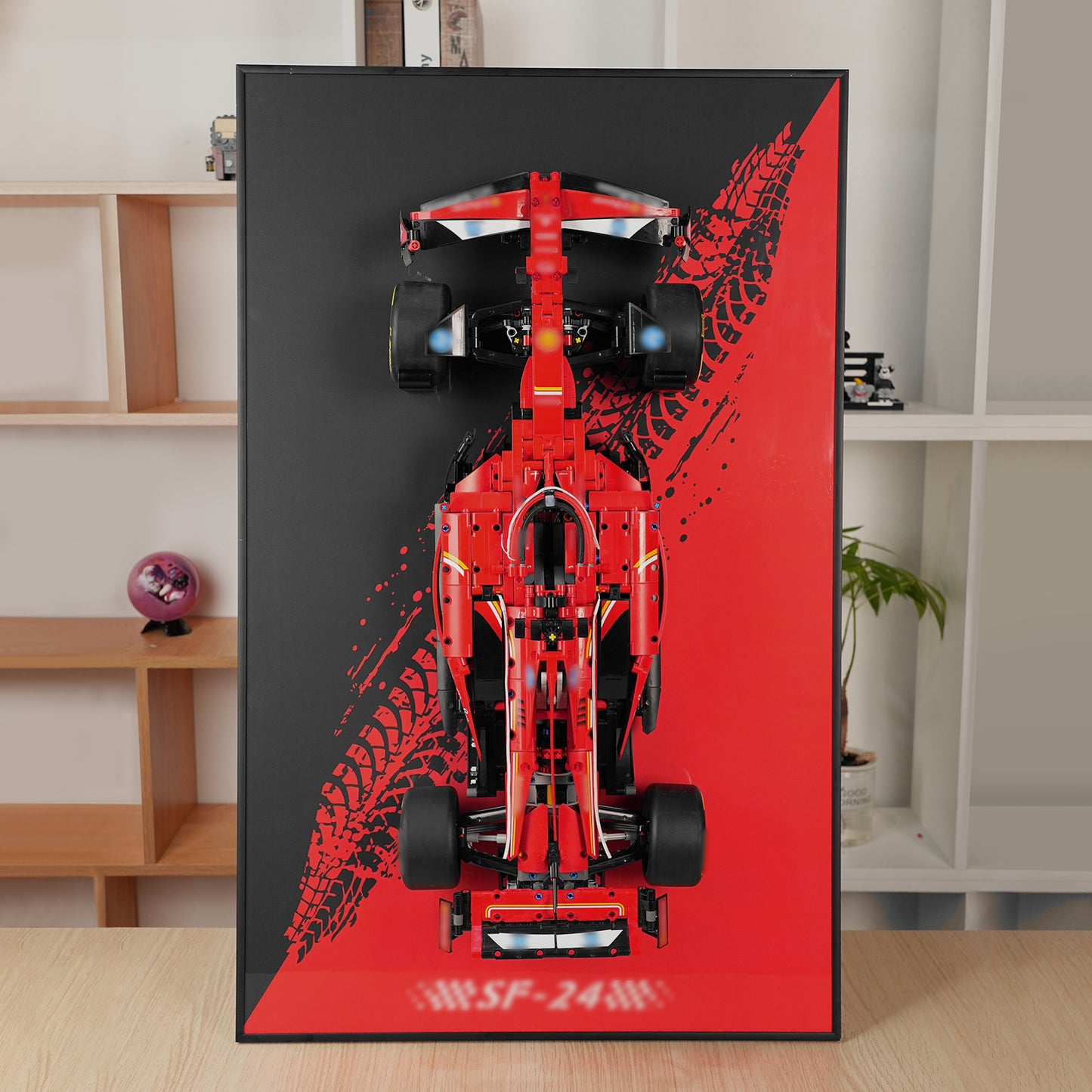 Display Wall Mount for Lego 42207 Technic Ferrari SF-24 F1 Car (Lego Set Not Included)