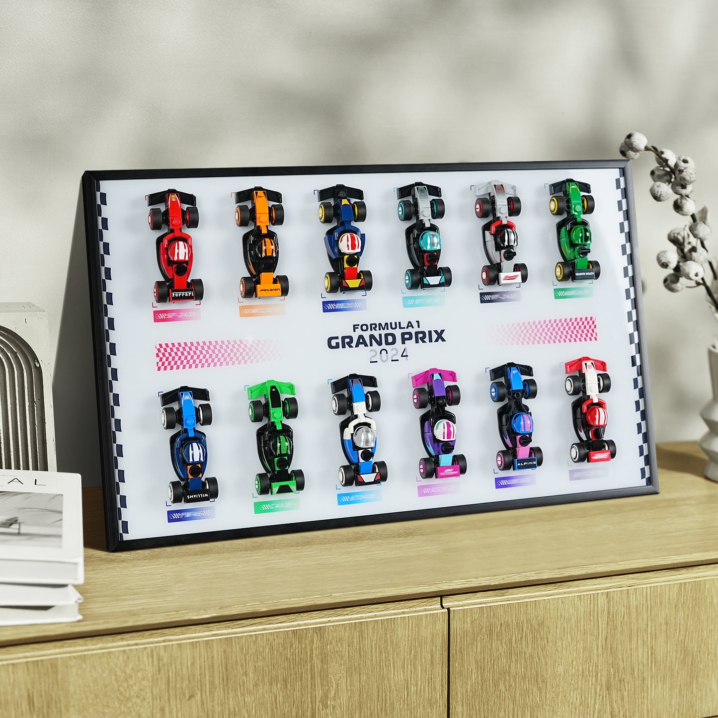 Acrylic Display Wall Mount for Lego 71049 Mini Collectible F1 Car (Lego set Not Included)
