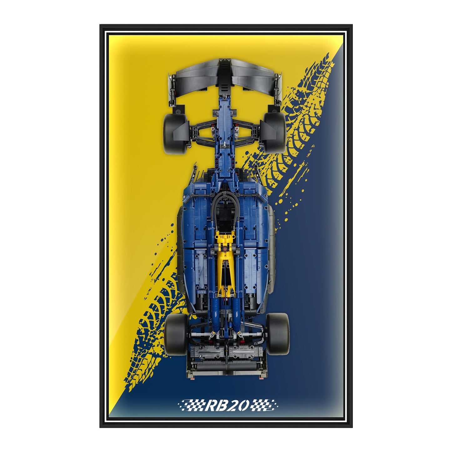 LED Light Display Wall Mount for Lego Technic 42206 Oracle Red Bull Racing RB20 F1 Car (Lego set Not Included)