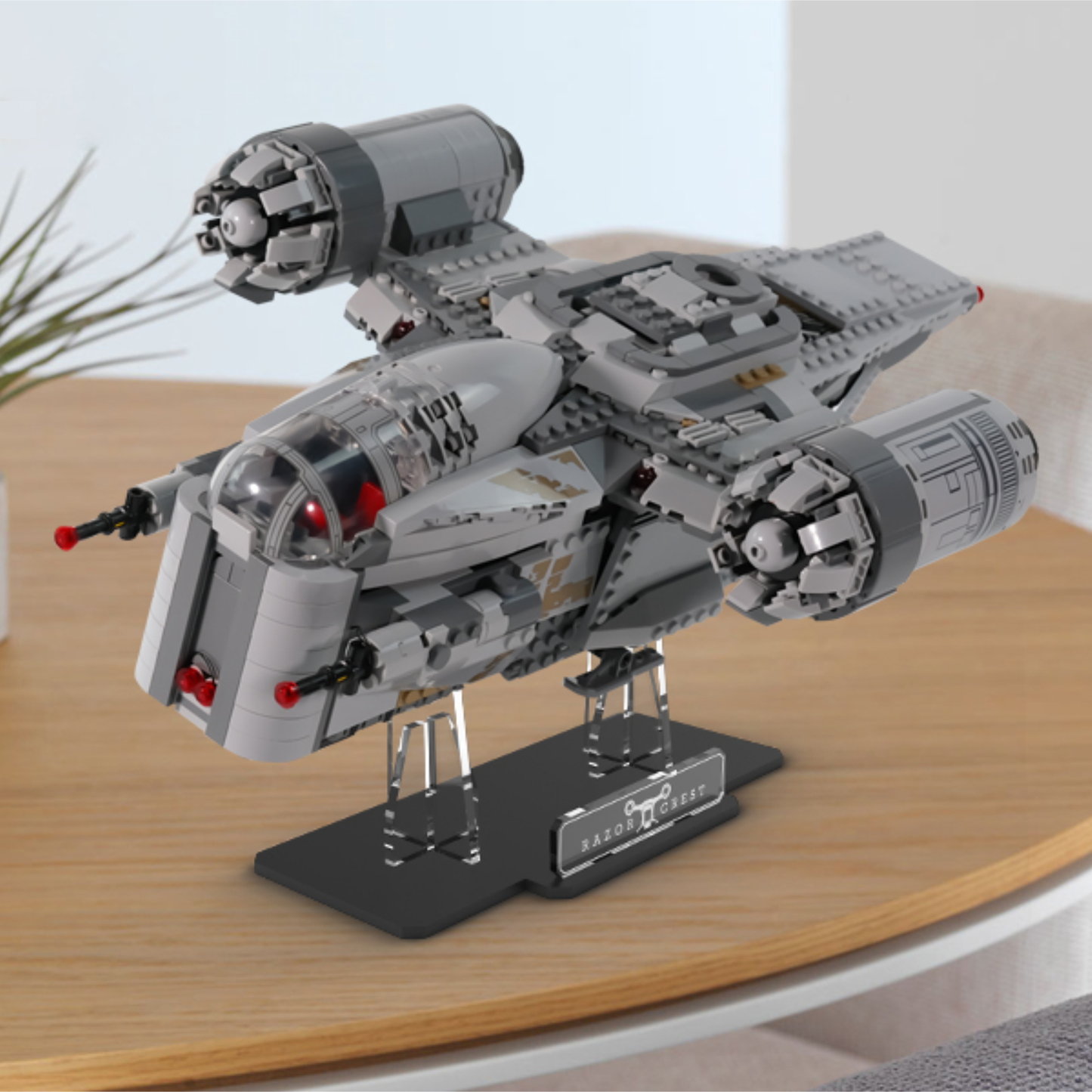 Acrylic Display Stand for Lego 75292 Star Wars Razor Crest (Lego set not included).