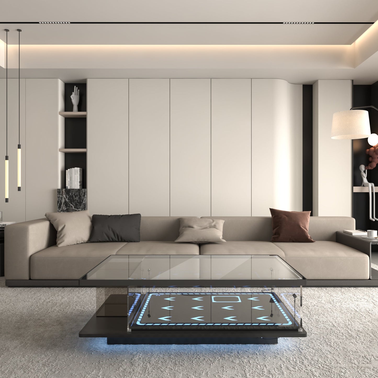 LED Acrylic & Glass Coffee Table - Perfect Display Case for LEGO 75192 Millennium Falcon (Model Not Included)