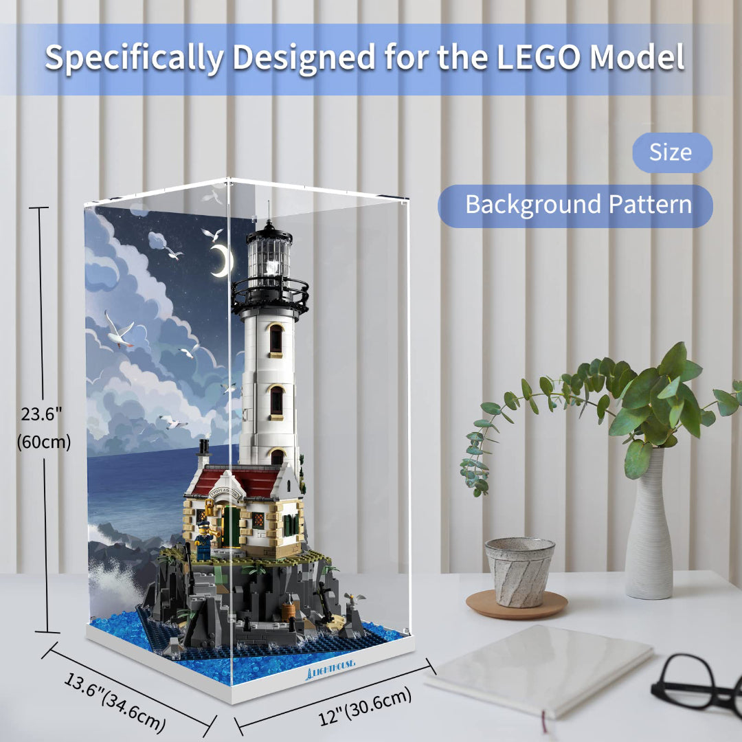Acrylic Display Case for LEGO 21335 Motorized Lighthouse (Lego Set Not Included).