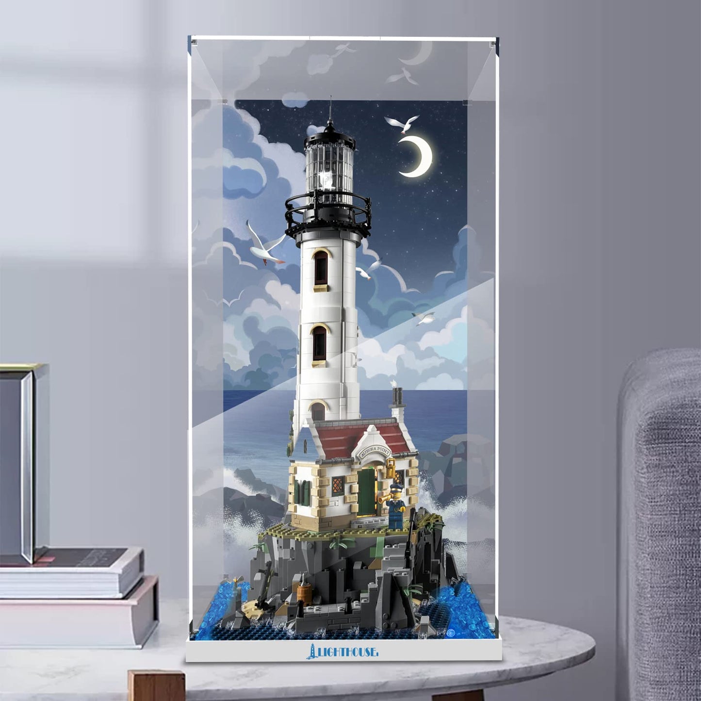 Acrylic Display Case for LEGO 21335 Motorized Lighthouse (Lego Set Not Included).