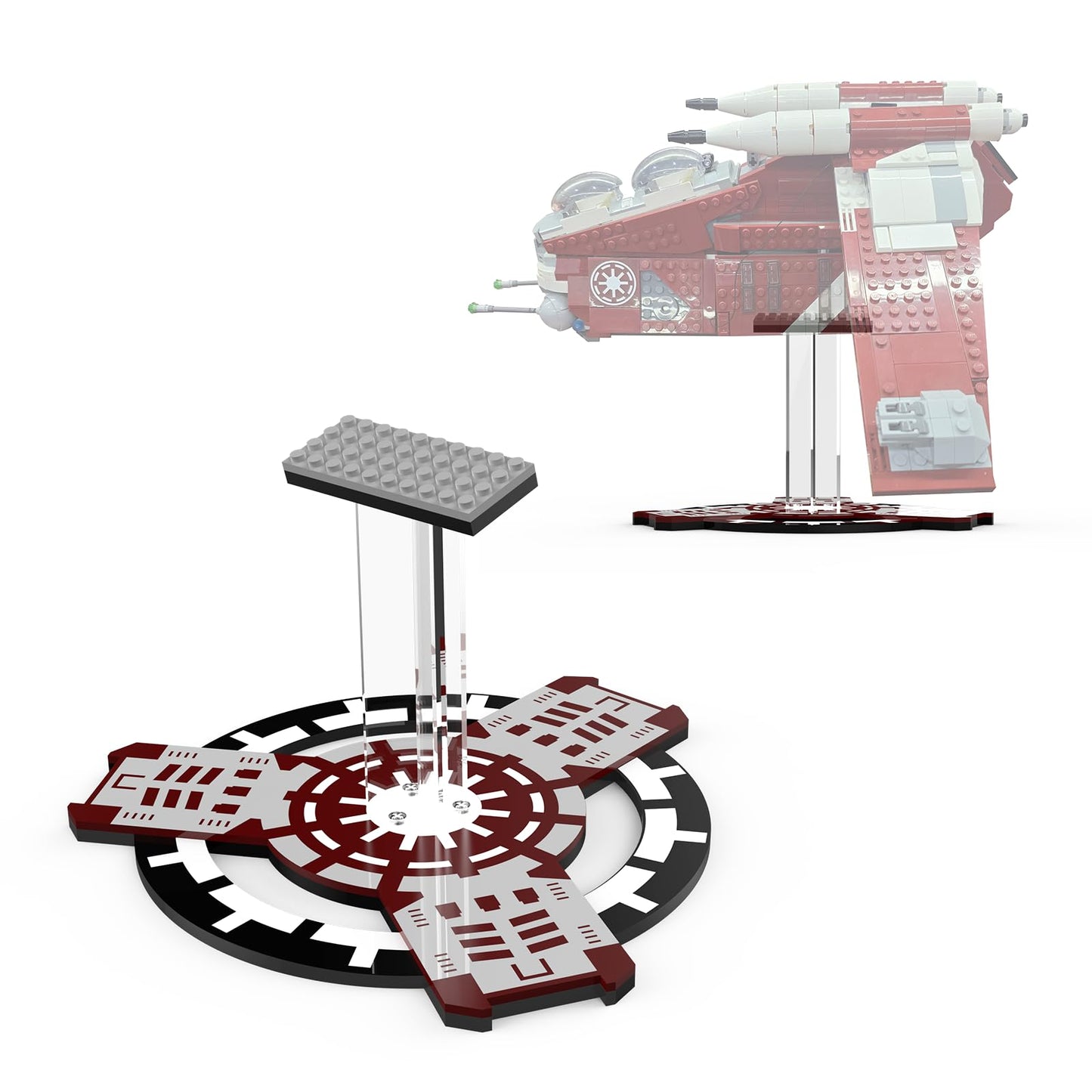 Acrylic Display Stand for Lego 75354 Star Wars The Clone Wars Coruscant Guard Gunship (Lego Set Not Included)