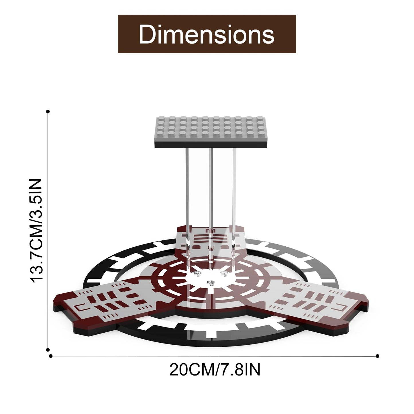 Acrylic Display Stand for Lego 75354 Star Wars The Clone Wars Coruscant Guard Gunship (Lego Set Not Included)