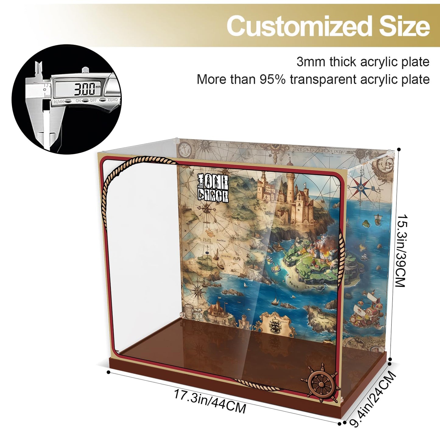 Acrylic Display Case for Lego 75639 The Going Merry Pirate Ship (Lego set not included).