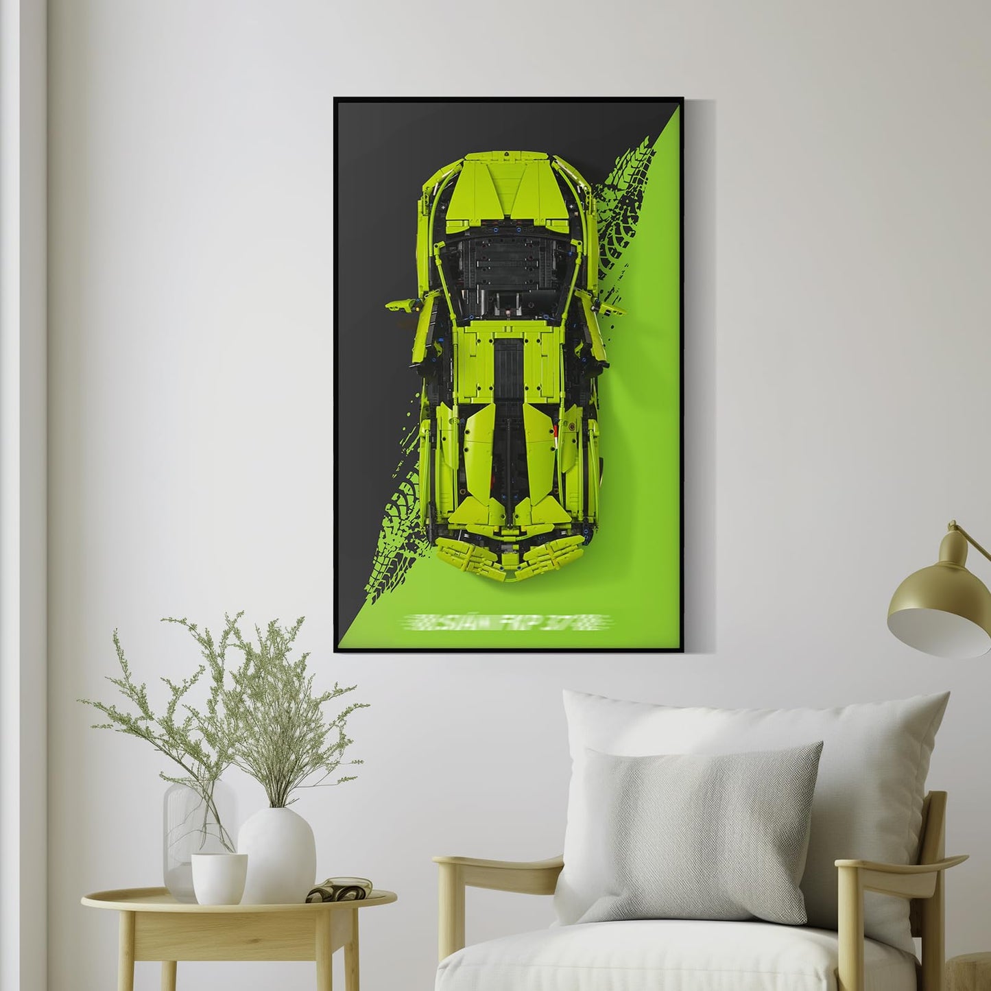 Display Wall Mount for Lego 42115 Lamborghini Sián FKP 37 Race Car (Lego Set Not Included)