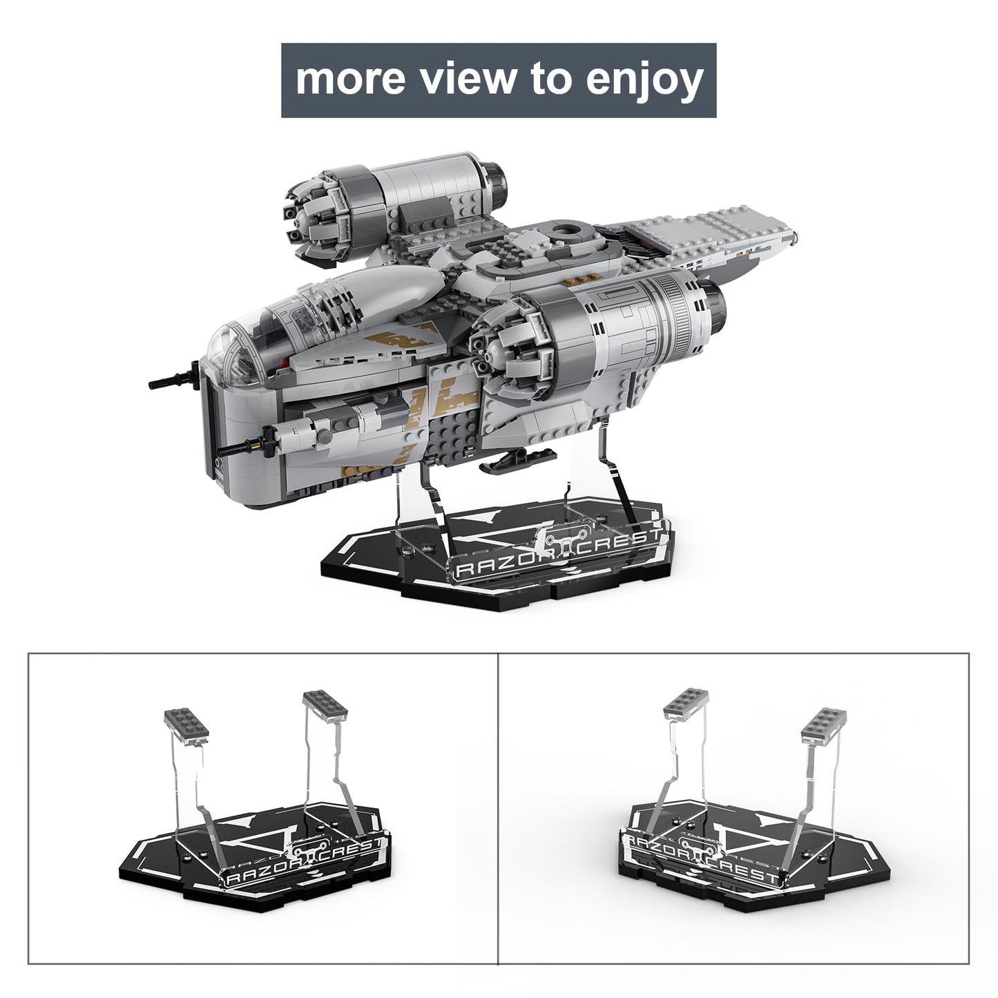 Acrylic Display Stand for Lego 75292 Star Wars the Razor Crest (Lego set not included)