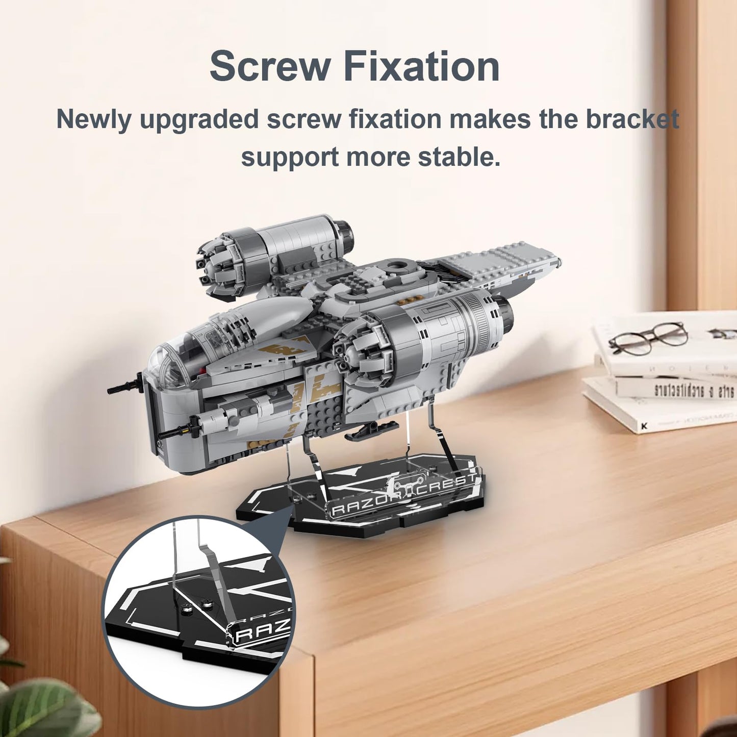 Acrylic Display Stand for Lego 75292 Star Wars the Razor Crest (Lego set not included)