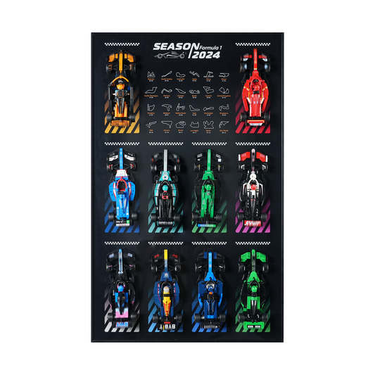 Display Wall Mount for Lego 66802 (77422-77251) F1 Car Speed Champions Ultimate Formula 1 Collector's Pack (Lego Set Not Included)