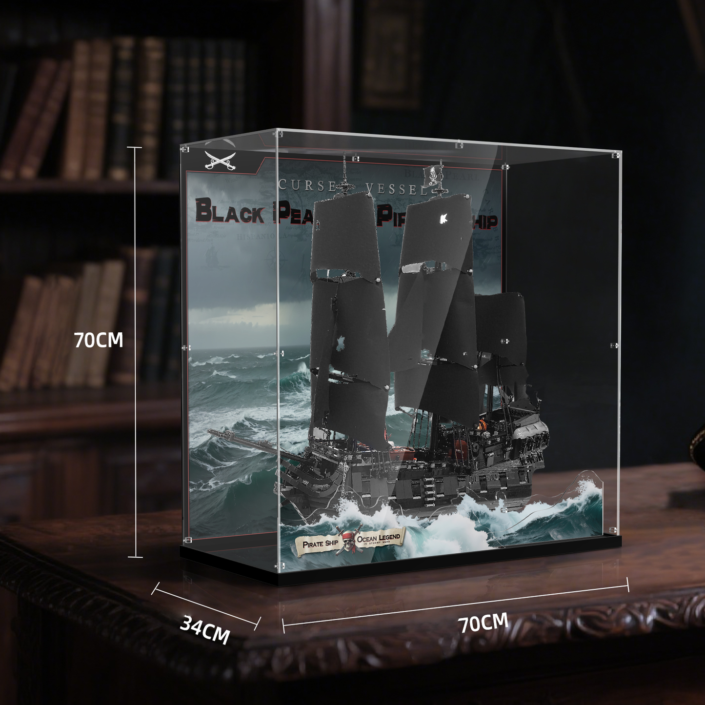 Acrylic Display Case for Lego Icons 10365 Movie-accurate Jack Sparrow's Pirate Ship (Lego Set Not Included) Collector's Series
