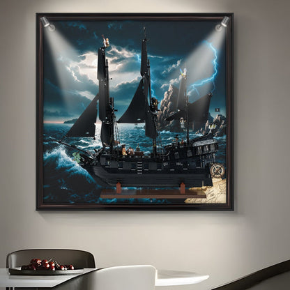 LED Light Display Wall Mount for Lego Icons 10365 Movie-accurate Jack Sparrow's Pirate Ship (Lego Set Not Included) Collector's Series