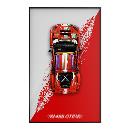 Display Wall Mount for  Lego 42125 Technic Ferrari 488 GTE “AF Corse #51” Race Car (Lego Set Not Included)