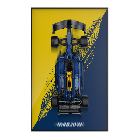 Display Wall Mount for Lego 42206 Technic Oracle Red Bull Racing RB20 F1 Car (Lego set Not Included)