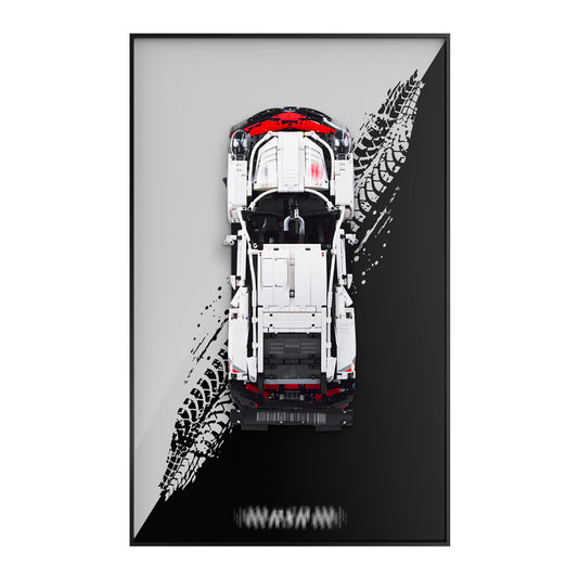 Display Wall Mount for Lego 42096 Technic Porsche 911 RSR Race Car (Lego set Not Included)