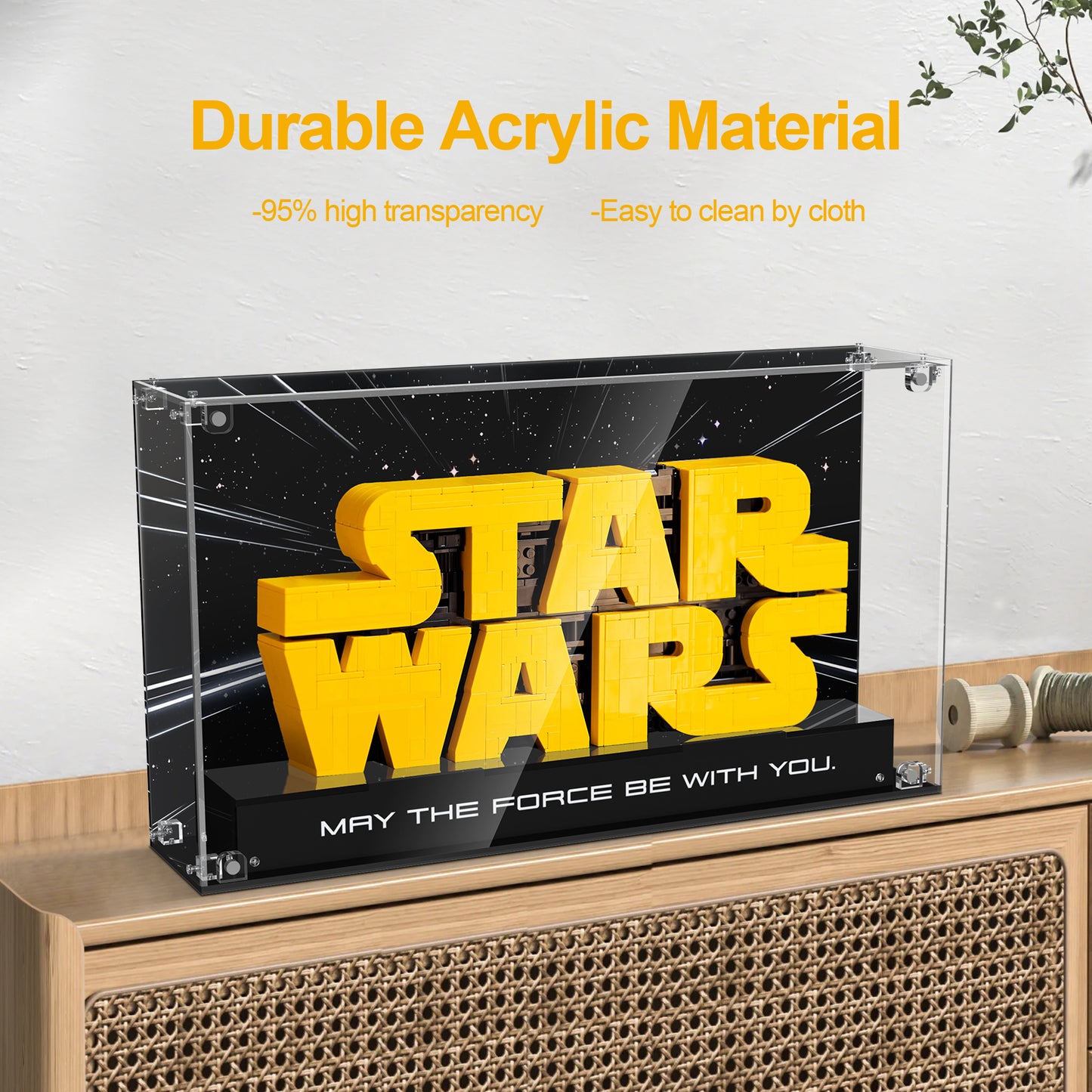 【Acrylic Display Case】for Lego 75407 Brick-Built Star Wars Logo (ONLY Box, NOT Model)