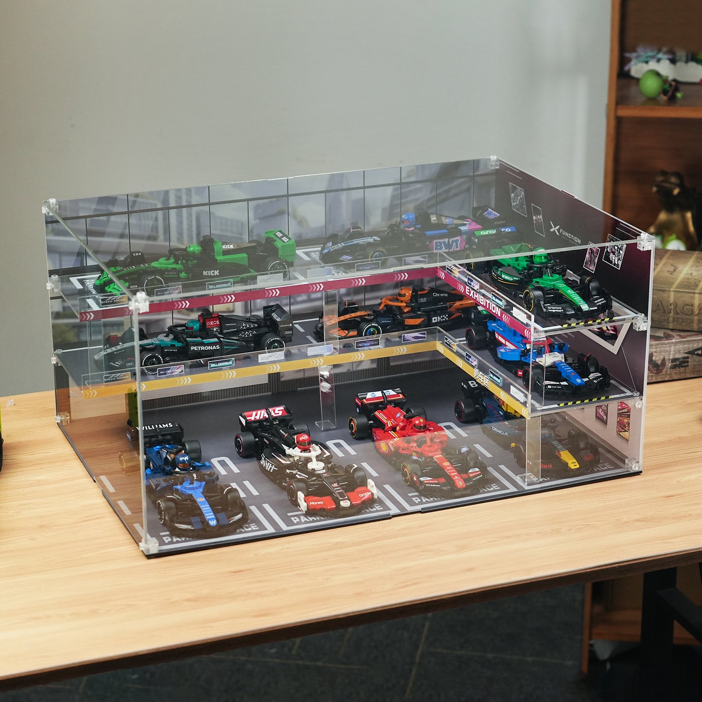 Acrylic Display Case for Lego 66802 F1 Cars Speed Champions Ultimate Formula 1 Collector's Pack (Lego set Not Included)