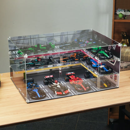 Acrylic Display Case for Lego 66802 F1 Cars Speed Champions Ultimate Formula 1 Collector's Pack (Lego set Not Included)