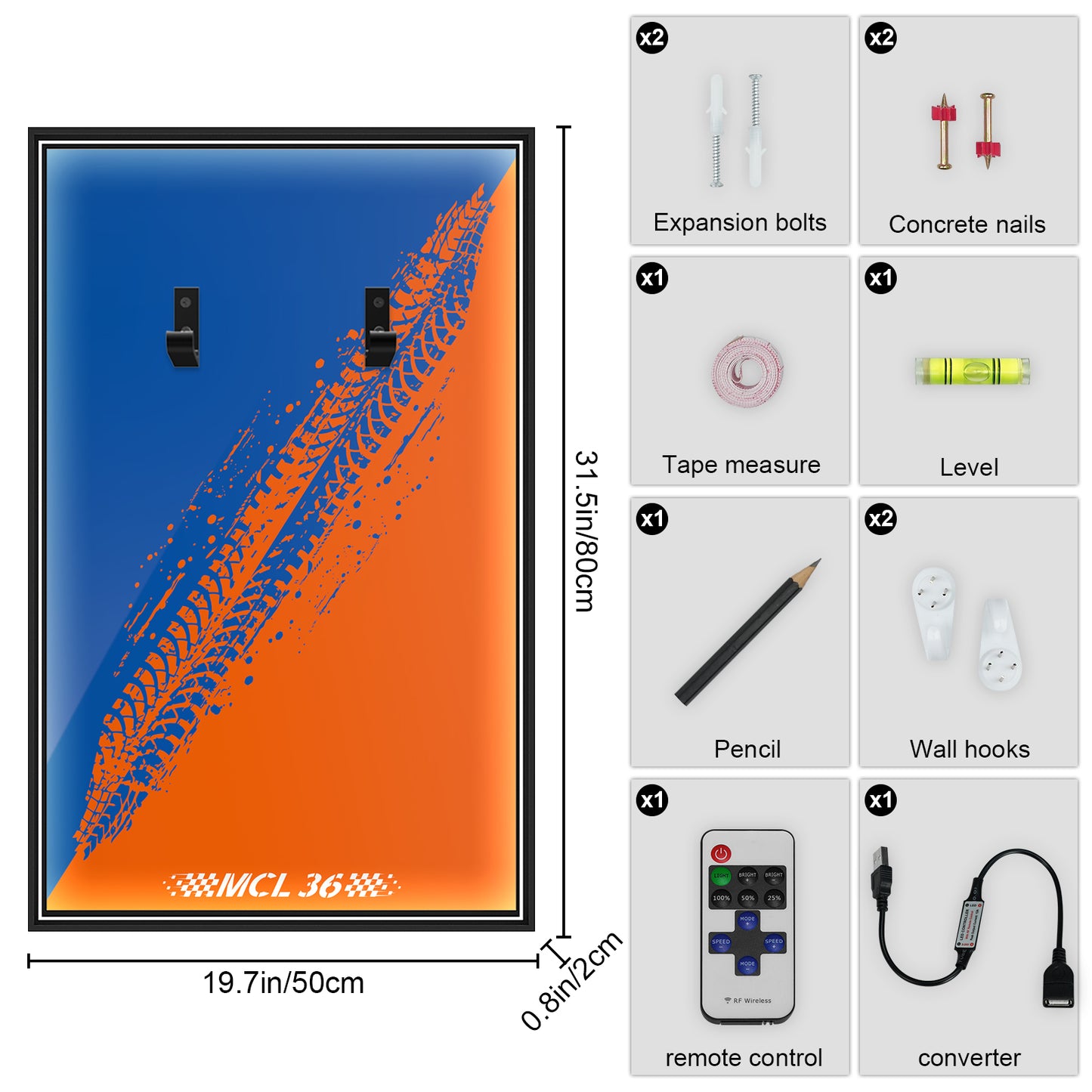 LED Light Display Wall Mount for Lego Technic 42141 McLaren F1 Car (Lego set Not Included) F1 Car