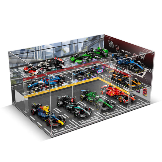 Acrylic Display Case for Lego 66802 F1 Cars Speed Champions Ultimate Formula 1 Collector's Pack (Lego set Not Included)