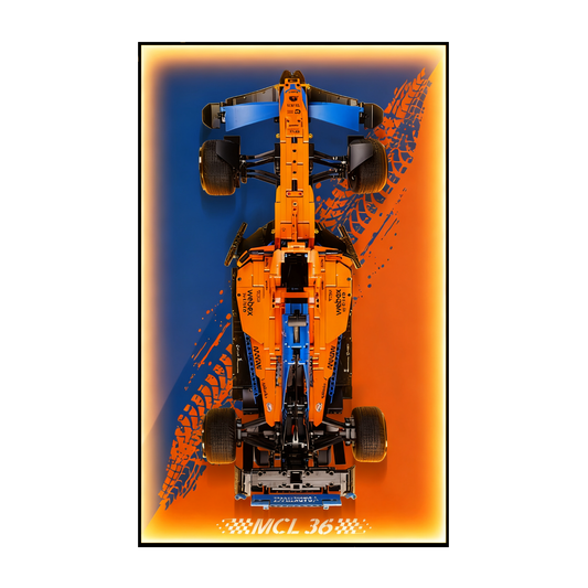 LED Light Display Wall Mount for Lego Technic 42141 McLaren F1 Car (Lego set Not Included) F1 Car
