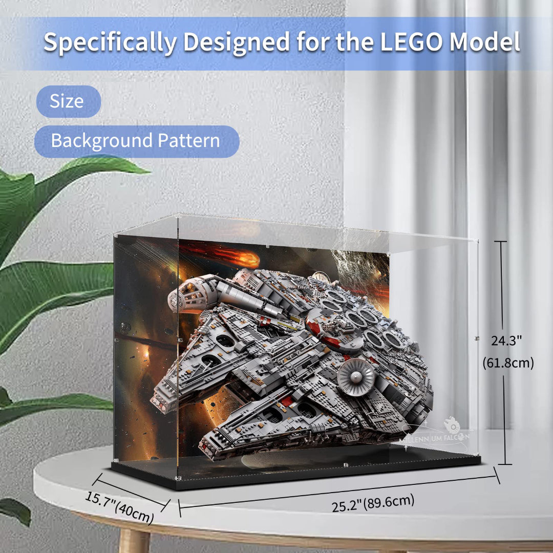 Acrylic Display Case for Lego 75192 Millennium Falcon (Lego set NOT Included)