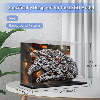 Acrylic Display Case for Lego 75192 Millennium Falcon (Lego set NOT Included)