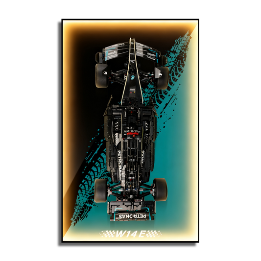 LED Light Acrylic Display Wall Mount for Lego 42171 Technic Mercedes-AMG W14 E Performance F1 Car(Lego Set Not Included)