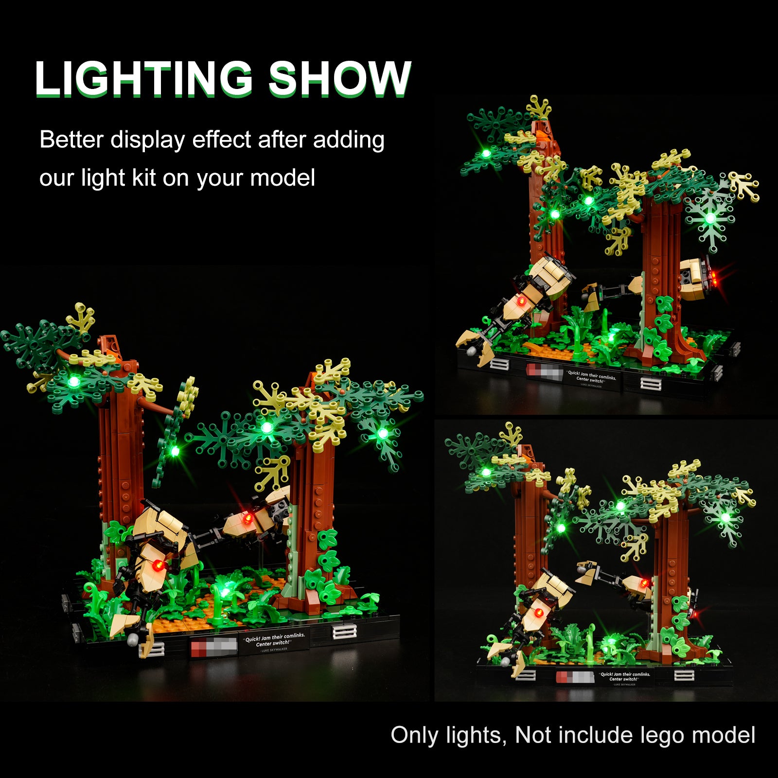 Nookbricks Light Kit for LEGO Endor Speeder Chase Diorama #75353