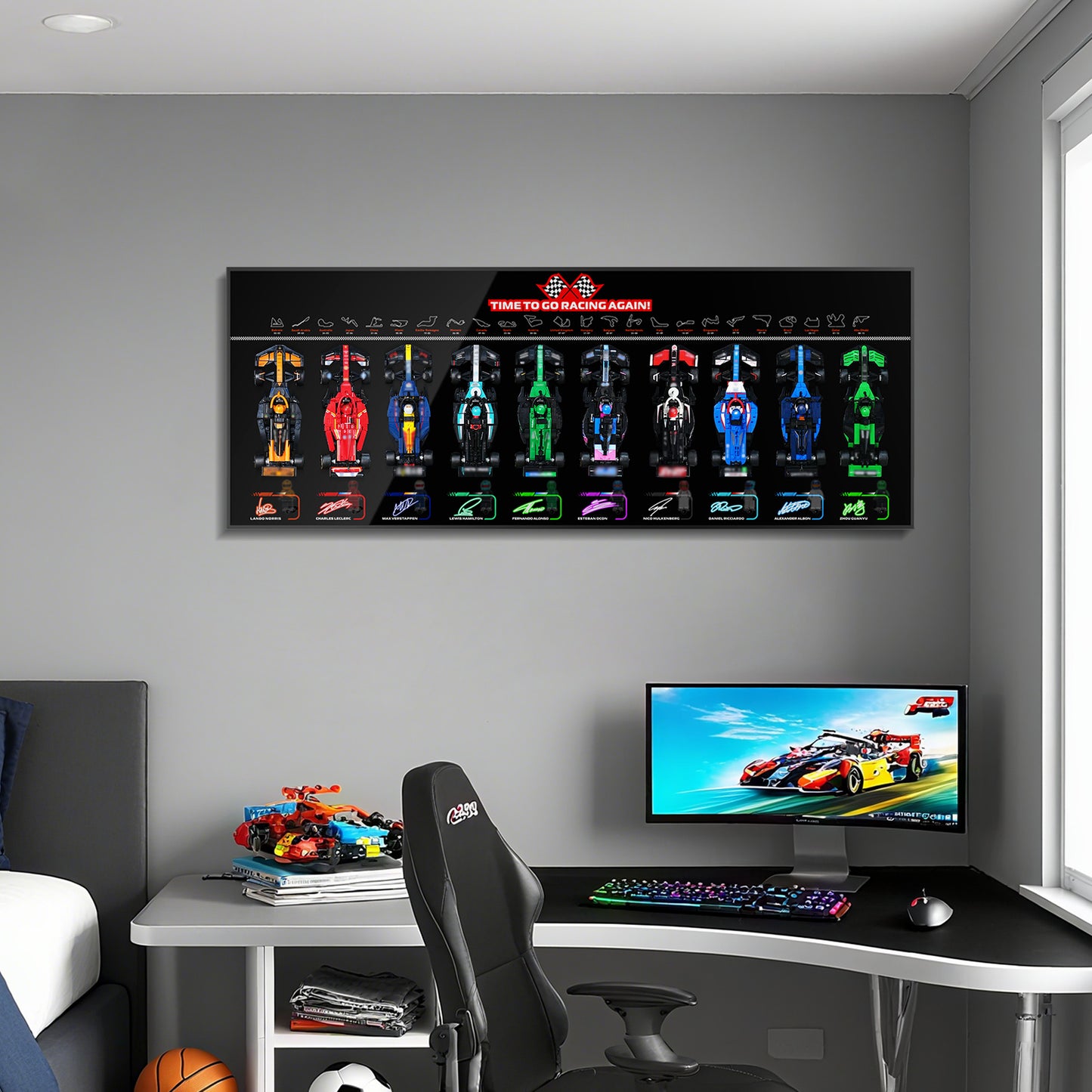 (Lego set Not Included) Display Wall Mount for Lego 66802 Horizontal arrangement