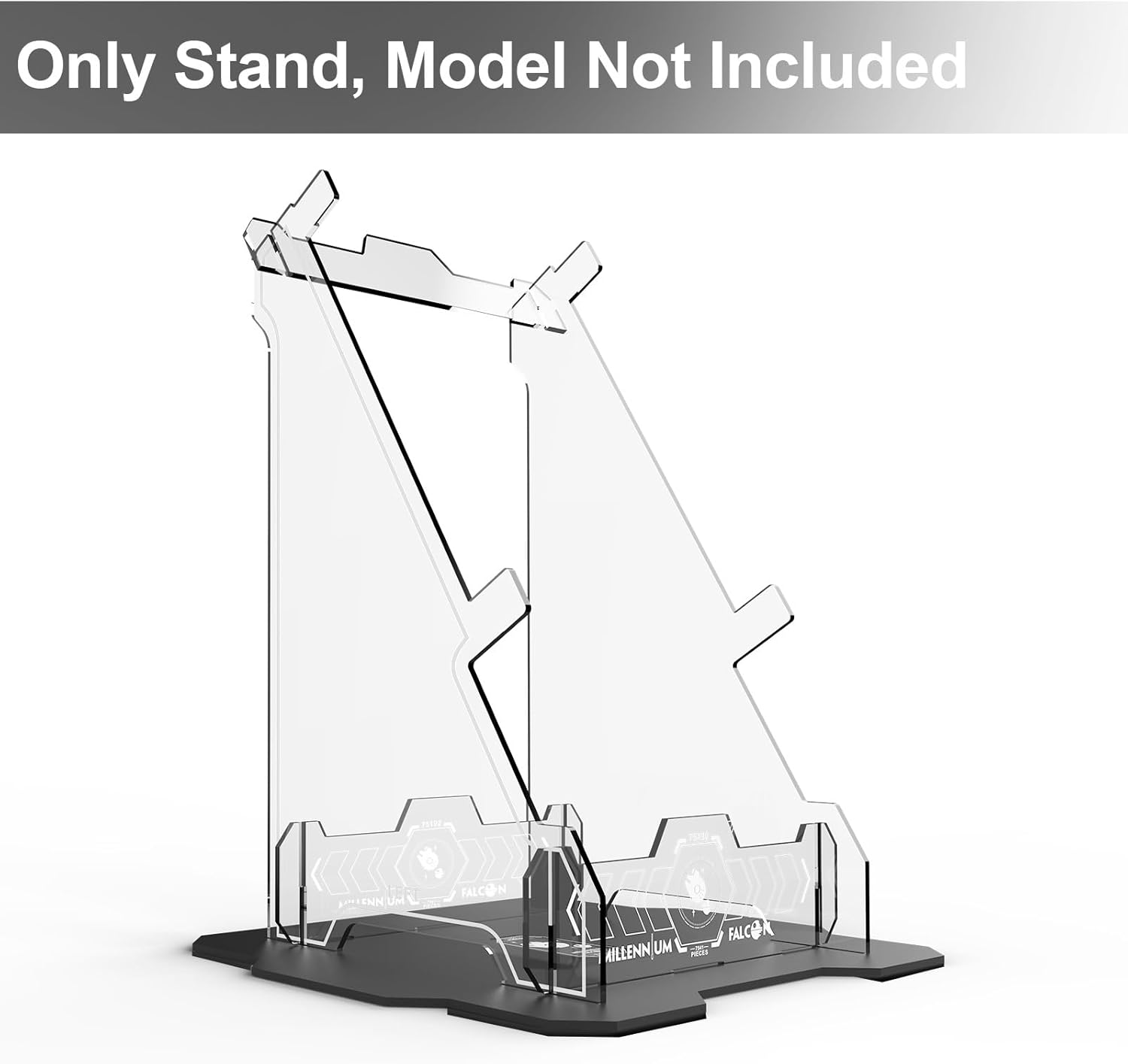 Nookbricks Acrylic Display Stand for Lego Star Wars Ultimate Millennium Falcon Building Set,Vertical Display Bracket for Lego 75192 Starship Model