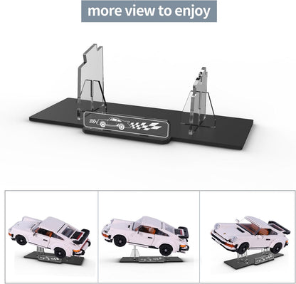 Nookbricks Acrylic Display Stand for Lego Porsche 911, 5MM Thick Acrylic ,Transparent Display Stand, Design Compatible with Lego 10295