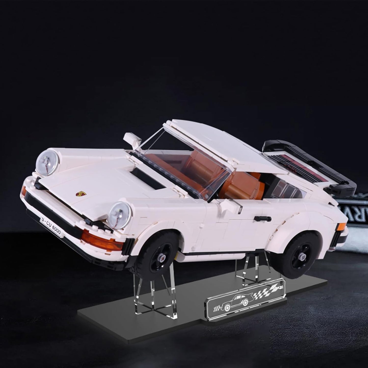 Nookbricks Acrylic Display Stand for Lego Porsche 911, 5MM Thick Acrylic ,Transparent Display Stand, Design Compatible with Lego 10295