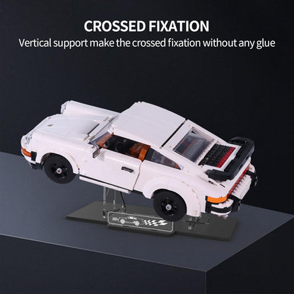 Nookbricks Acrylic Display Stand for Lego Porsche 911, 5MM Thick Acrylic ,Transparent Display Stand, Design Compatible with Lego 10295