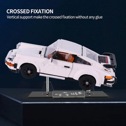 Nookbricks Acrylic Display Stand for Lego Porsche 911, 5MM Thick Acrylic ,Transparent Display Stand, Design Compatible with Lego 10295