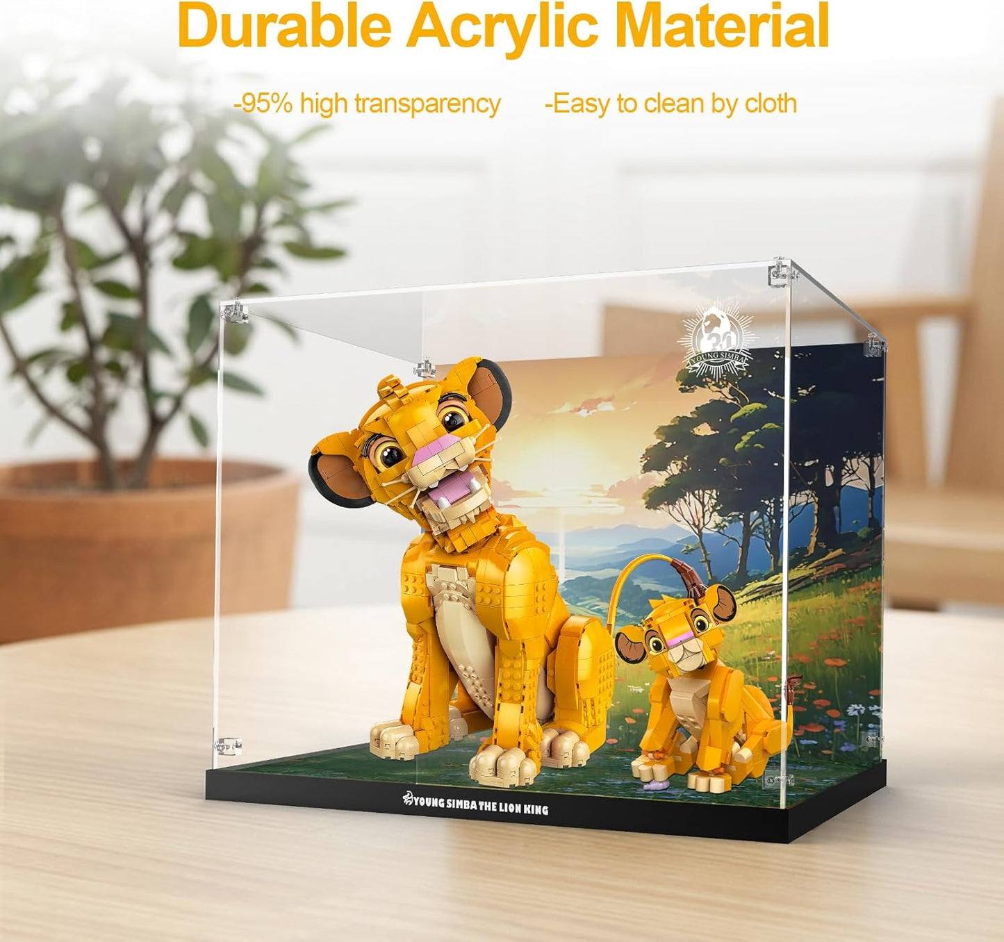 Acrylic Display Case for Lego 43247 Young Simba the Lion King (Lego set Not Included)