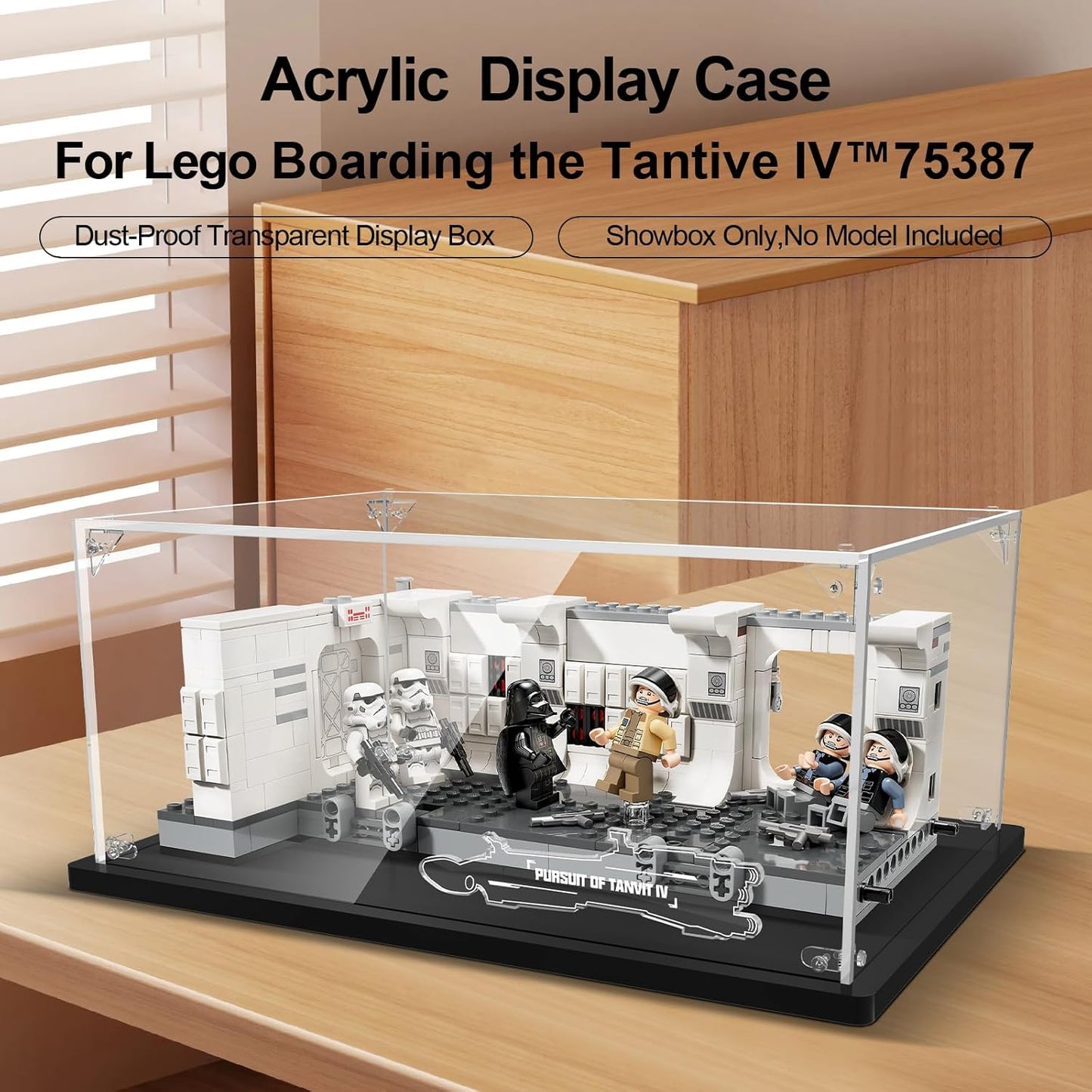 Nookbricks Acrylic Display Case for Lego Star Wars Boarding The Tantive IV Building Set - Display Box for Lego 75387 Collectible Star Wars Toy