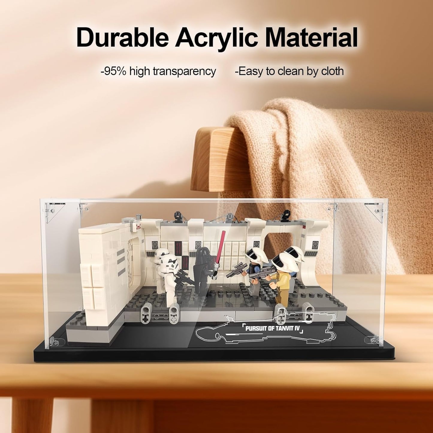Nookbricks Acrylic Display Case for Lego Star Wars Boarding The Tantive IV Building Set - Display Box for Lego 75387 Collectible Star Wars Toy