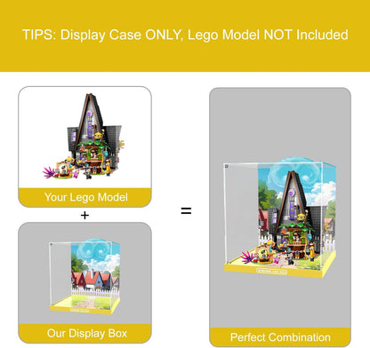 Acrylic Display Case for Lego Minions and Gru's Family Mansion - Display Box Compatible with Lego 75583 Minions Toy House and Tree Playset