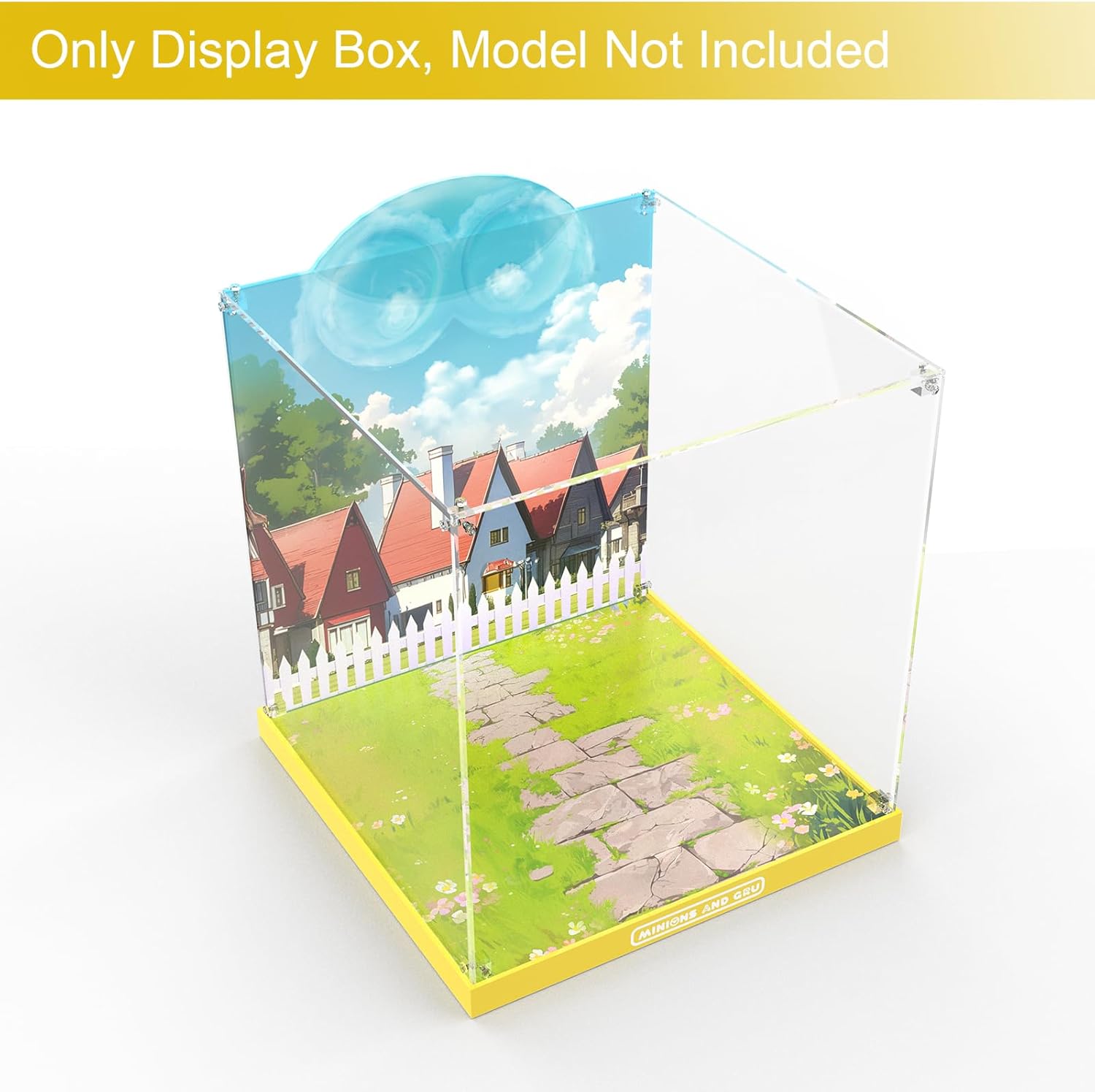 Acrylic Display Case for Lego Minions and Gru's Family Mansion - Display Box Compatible with Lego 75583 Minions Toy House and Tree Playset