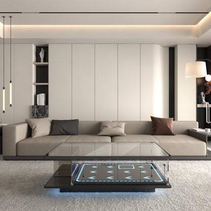 LED Acrylic & Glass Coffee Table - Perfect Display Case for LEGO 75192 Millennium Falcon (Model Not Included)
