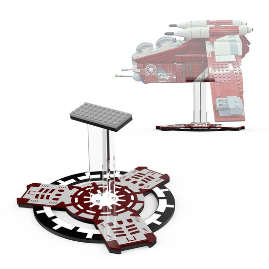 Acrylic Display Stand for Lego 75354 Star Wars The Clone Wars Coruscant Guard Gunship (Lego Set Not Included)
