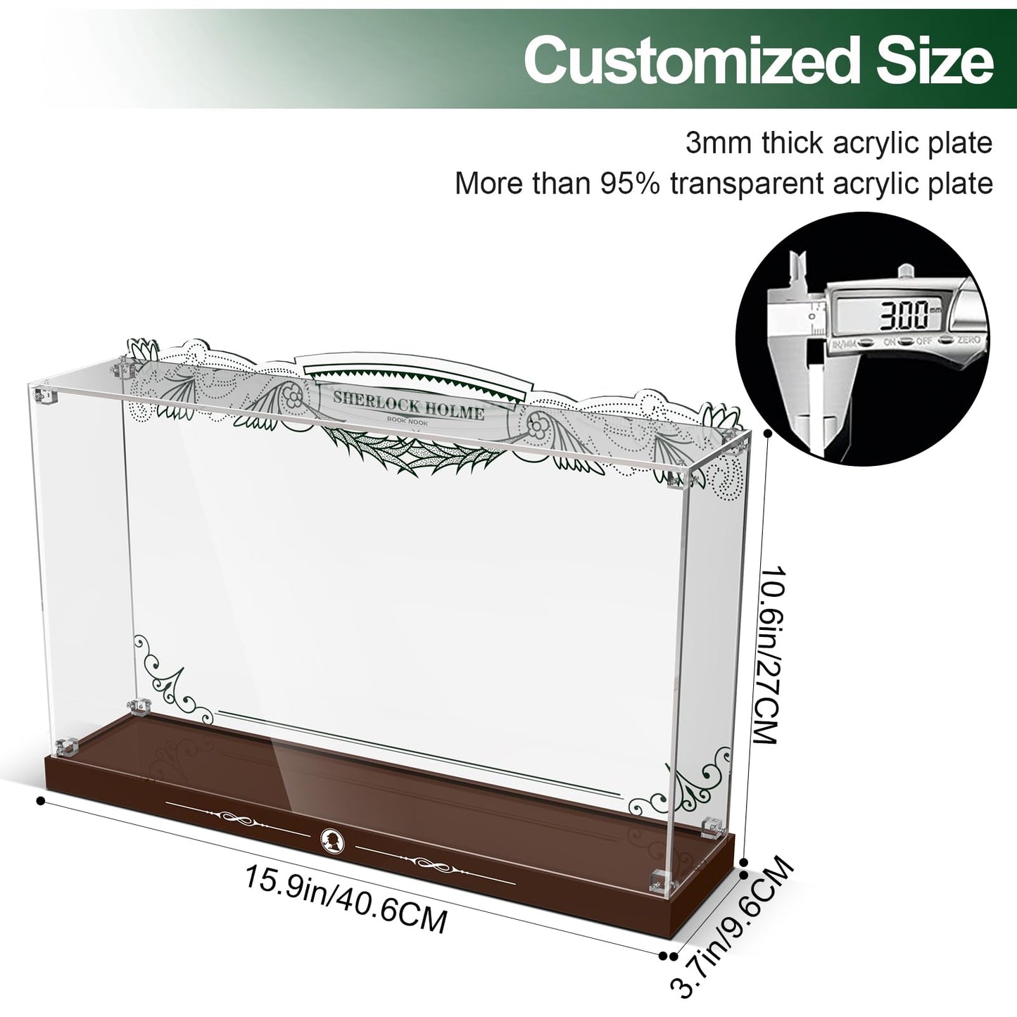 Acrylic Display Case for Lego 10351 Sherlock Holmes Book Nook (Lego set Not Included)