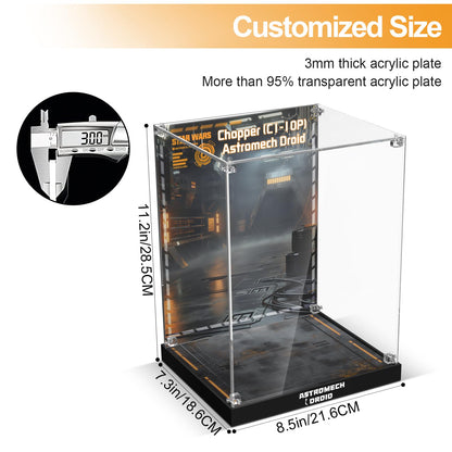 Acrylic Display Case for Lego 75416 Chopper (C1-10P) Astromech Droid (Lego Set Not Included)