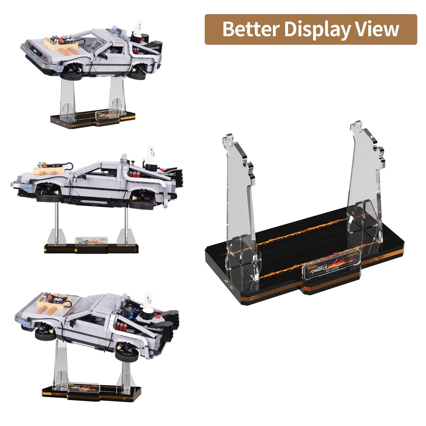 Acrylic Display Stand for Lego 10300 Back to the Future (Lego set Not Included)