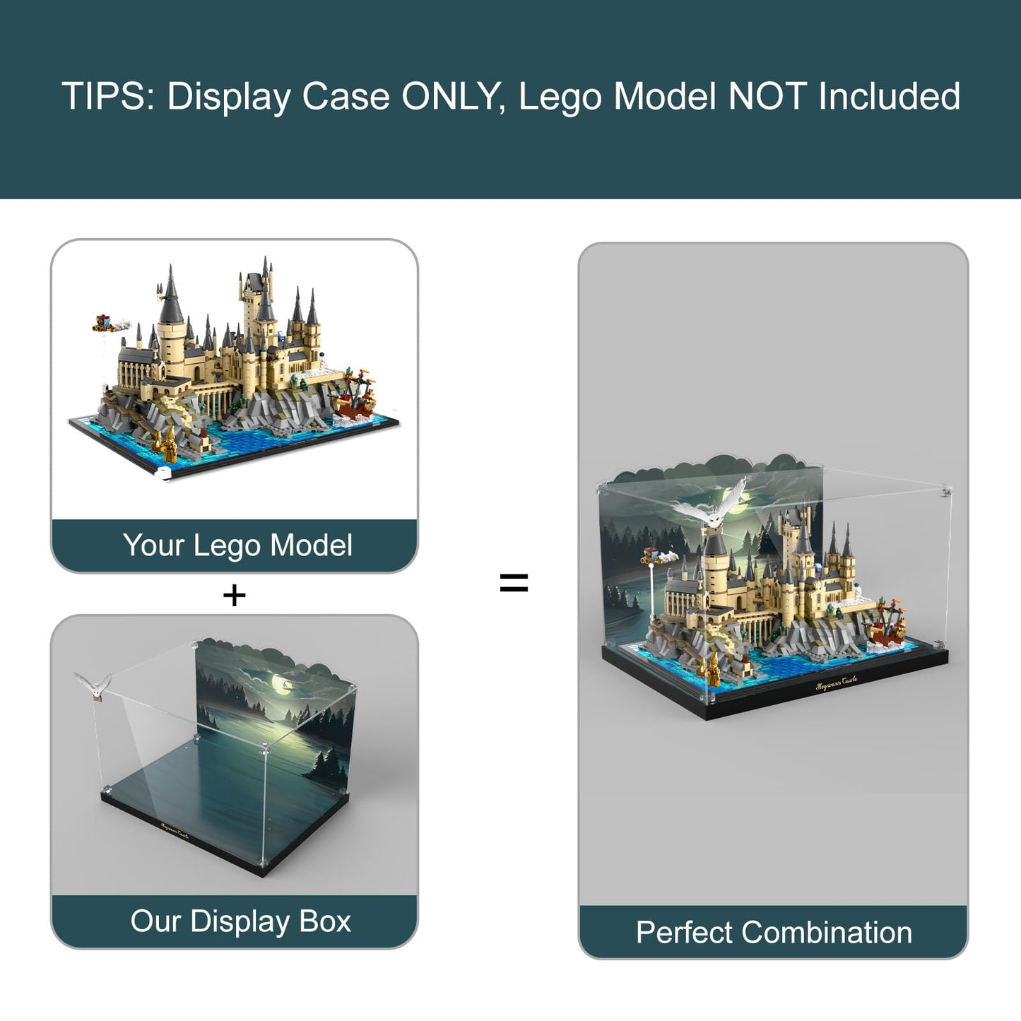 Acrylic Display Case for Lego 76419 Harry Potter Hogwarts Castle and Grounds (Lego set Not Included)
