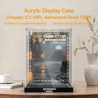 Acrylic Display Case for Lego 75416 Chopper (C1-10P) Astromech Droid (Lego Set Not Included)